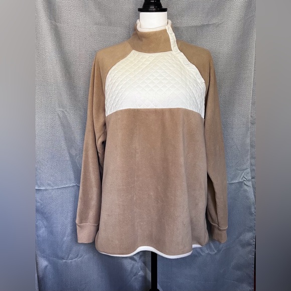 Crown & ivy women’s long sleeve pull over jacket with buttons - Picture 1 of 7